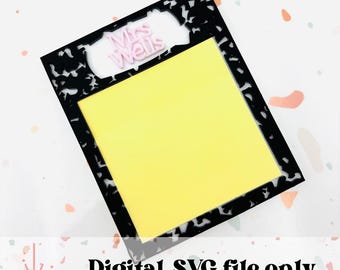 Composition Notebook - Teacher Sticky Note Holder - SVG digital file - Back to school - 90s - retro