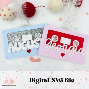 Valentijnsmand Tag - gemengde tape retro-cassette - digitaal SVG-bestand - acryl