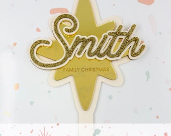 Christmas Tree Topper - Personalized Star - Mid Century Modern - Starburst - SVG digital cut file - Commercial use