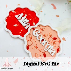 Scalloped Christmas tree Ornament  - SVG digital cut file - Acrylic