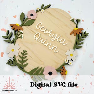 Placa com nome de viveiro de flores silvestres - arquivo digital SVG