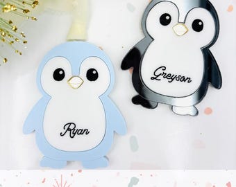 Penguin - Personalized Christmas tree Ornament - SVG digital cut file - Commercial use