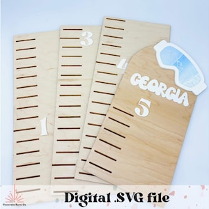 Ski, Snowboard - Messlatte - digitale Datei - Skibrille - Skifahrer