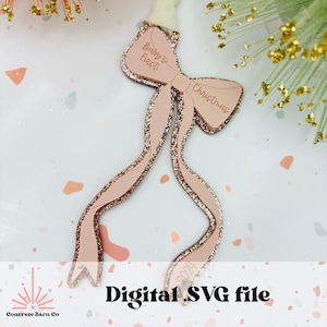 Schleife - Baby's First - Weihnachtsbaum Ornament - SVG digitale Schnittdatei - Acryl