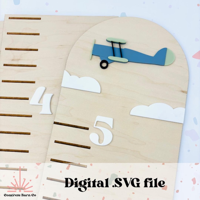 Vintage Airplane Growth Chart Ruler - SVG Digital File - Plane Nursery ...