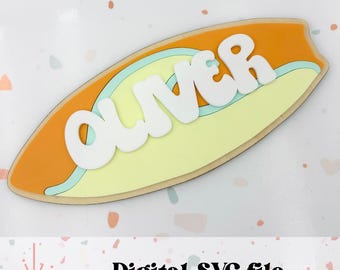 Surf nursery name sign - SVG digital file - acrylic