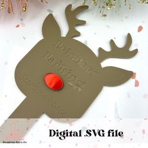 Parkeerbord rendieren - kerstdecor - digitaal gesneden SVG-bestand - acryl