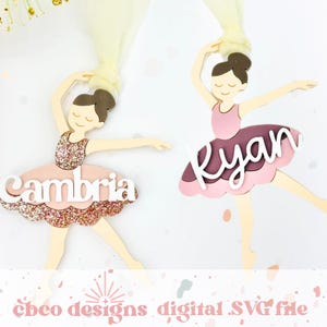 Ballerina - Personalized Christmas tree Ornament - SVG digital cut file - Commercial use