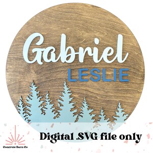 Cartello con il nome dell'asilo nido file digitale SVG - tema foresta