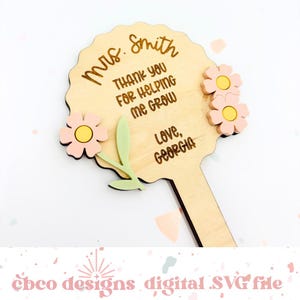 Lehrer Pflanzenstecker - SVG Digitalschnittdatei - Personalisiertes Geschenk für Erzieher