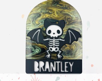 Halloween boo basket Tag - Bat Skeleton - SVG digital file - Customizable - Commercial Rights