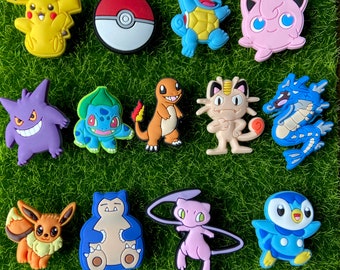 JELLO NELLO 10pcs set Pokemon Pikachu Shoe Charm Appx 3cm Shoe Charms Crocs Jibbitz