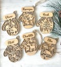 Personalized Wood Mitten Ornament – Stocking Tag, Christmas Tree Decor product logo