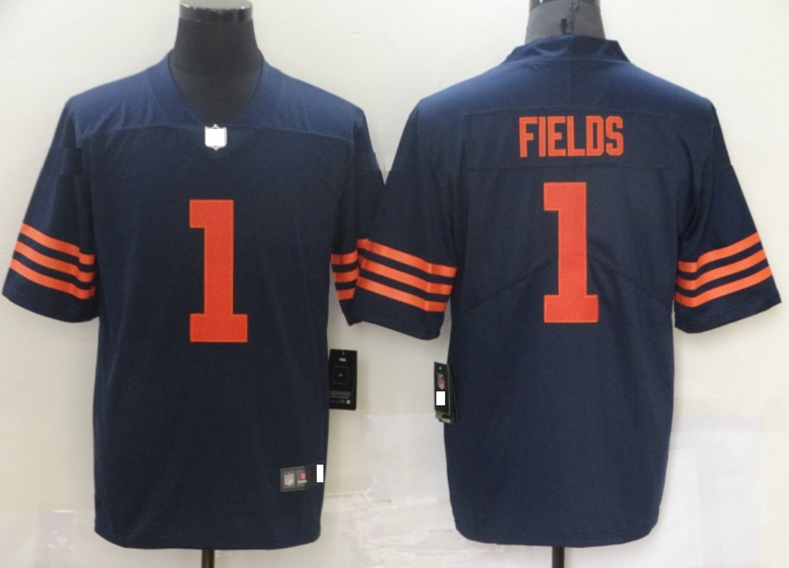 Mens Custom Chicago Bears 1 Justin Fields Football Jersey Etsy