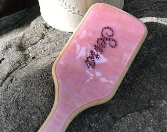 Custom Pink Paddle Brush,Personalised Hairbrush,Engraved Detangling Hairbrush,Bridesmaid gift,Birthday Gift for Teenage Girl