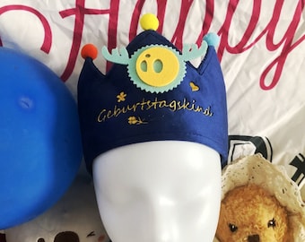 First Birthday Crown,Birthday Crown with Interchangeable Age Badges