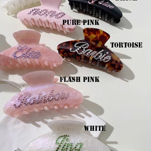 Custom Rhinestone Name Hair Claw Clips zdjęcie 4