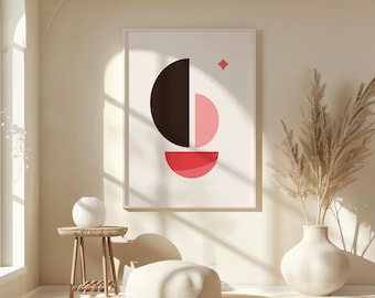 Segelboot Kunstdruck, minimalistische Mittelmeer Wandkunst, griechische Insel Küsten Dekoration [DIGITAL DOWNLOAD]