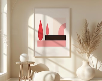 Griechische Insel Zypresse Kunstdruck, minimalistisches Boho Poster [DIGITAL DOWNLOAD]