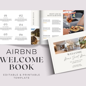 AirBNB Welcome Book Canva Template Landscape Orientation, Short Term Rental, Vacation VRBO Guest Information Guide, Editable Printable CL1