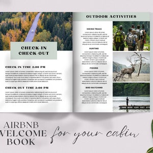AirBNB Welcome Book Mountain House Cabin, Canva Template, Short Term Rental, Vacation VRBO Guest Information Guide, Editable Printable CL12