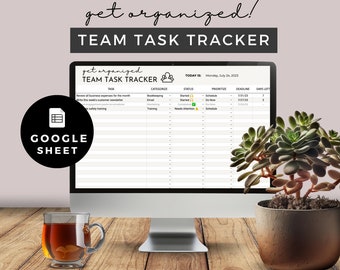 Google Sheets Team Work Tracker, Task Manager to get Organized, Productivity Tool, Customizable, To Do List Delegation for Small Business