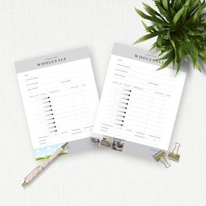 Wholesale Order Form Canva Template, Customizable to your small business, Color selection and product photos featured, Neutral Minimal CL1