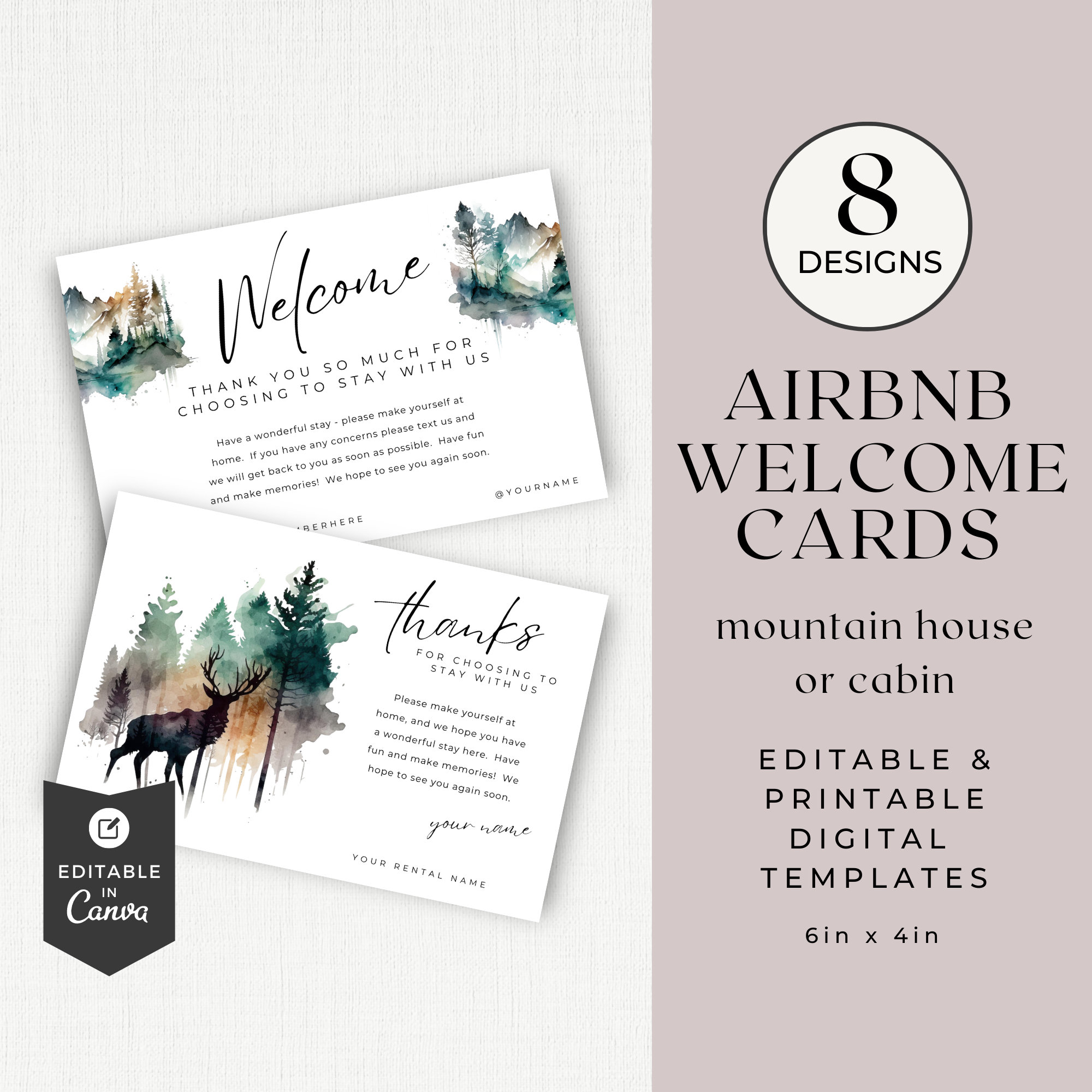 Guest welcome card - Etsy México, image size:2000x2000