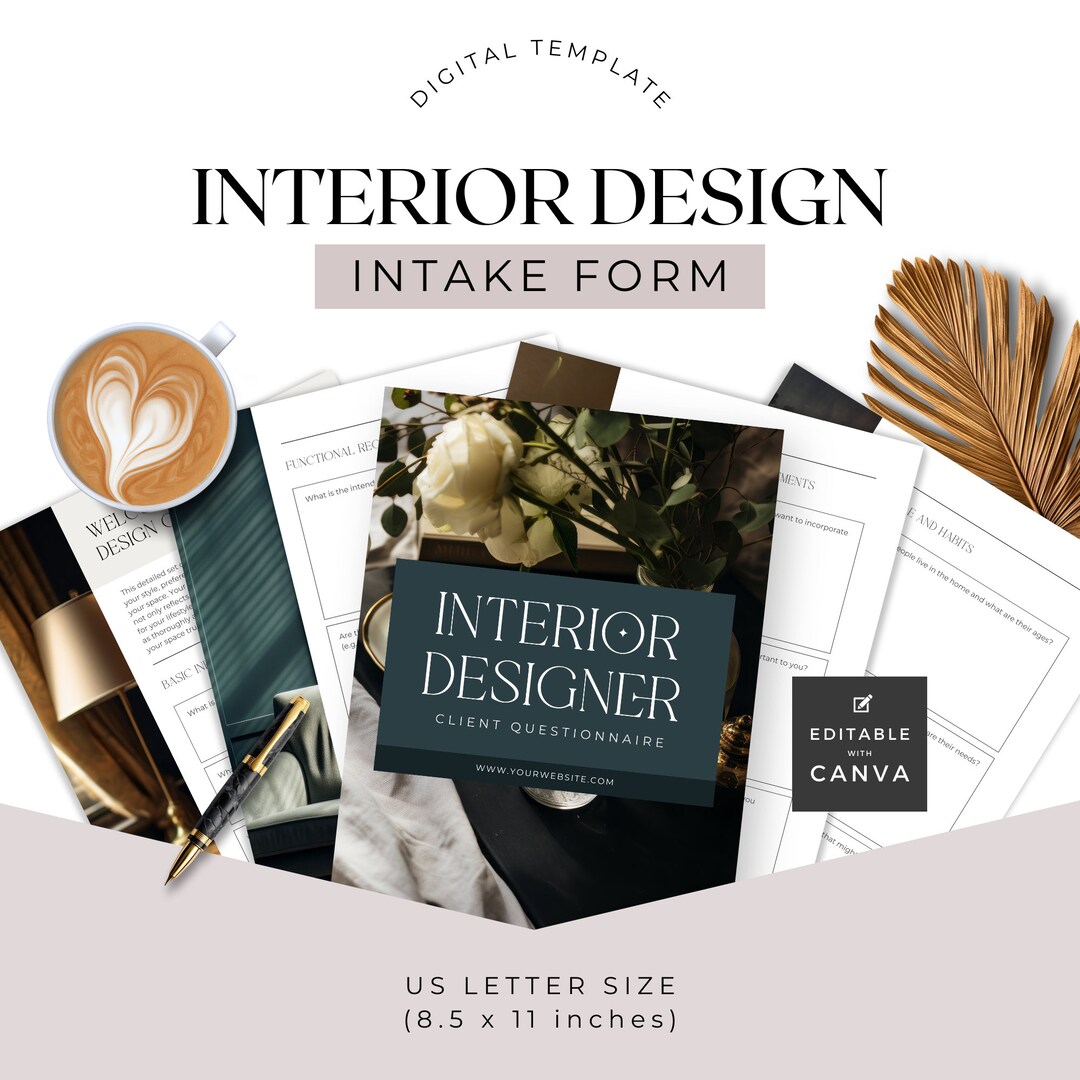 Interior Design Services Intake Form, Customer Onboarding, Design ...