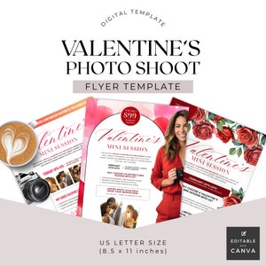 Valentines Mini Session Canva Template, Photography Special Offer, Photographer Flyer to Increase Sales, DIY Promo Marketing Valentines Day