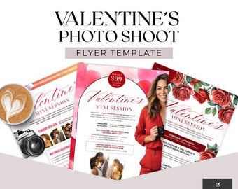 Valentines Mini Session Canva Template, Photography Special Offer, Photographer Flyer to Increase Sales, DIY Promo Marketing Valentines Day