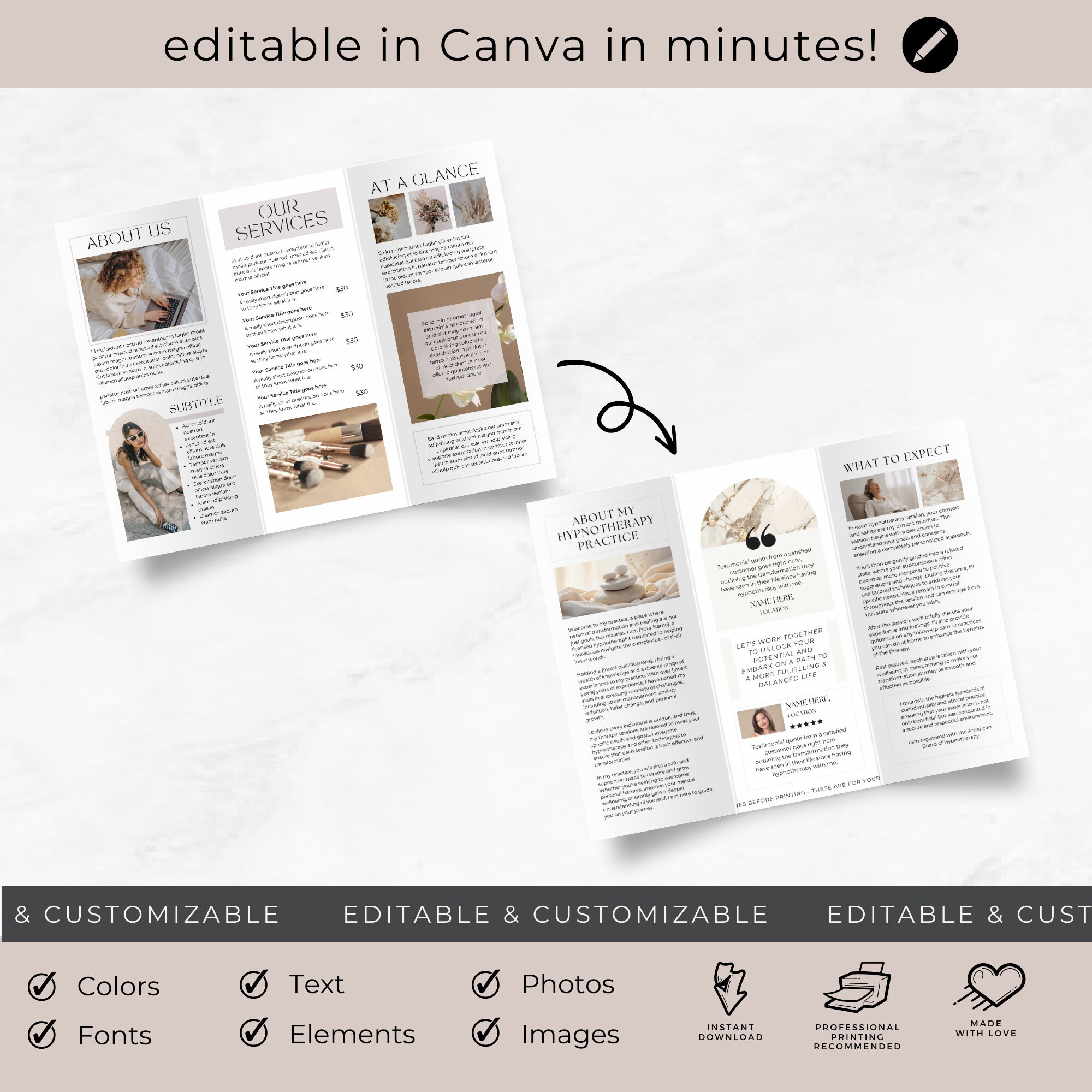 Canva Pamplet Template Double Sided Flyer for Folding Printable