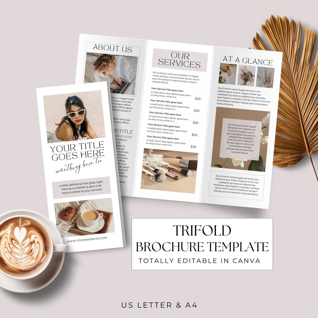 Canva Pamplet Template Double Sided Flyer for Folding Printable