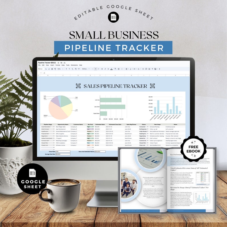 Business Pipeline Google Sheet Template, Client Sales Tracker Planner ...