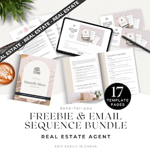 Plantilla gratuita de lista de verificación de mudanza de casa para agentes inmobiliarios, paquete de imanes de clientes potenciales de bienes raíces, secuencia de correo electrónico, página de destino, Canva y Google, carta de EE. UU.