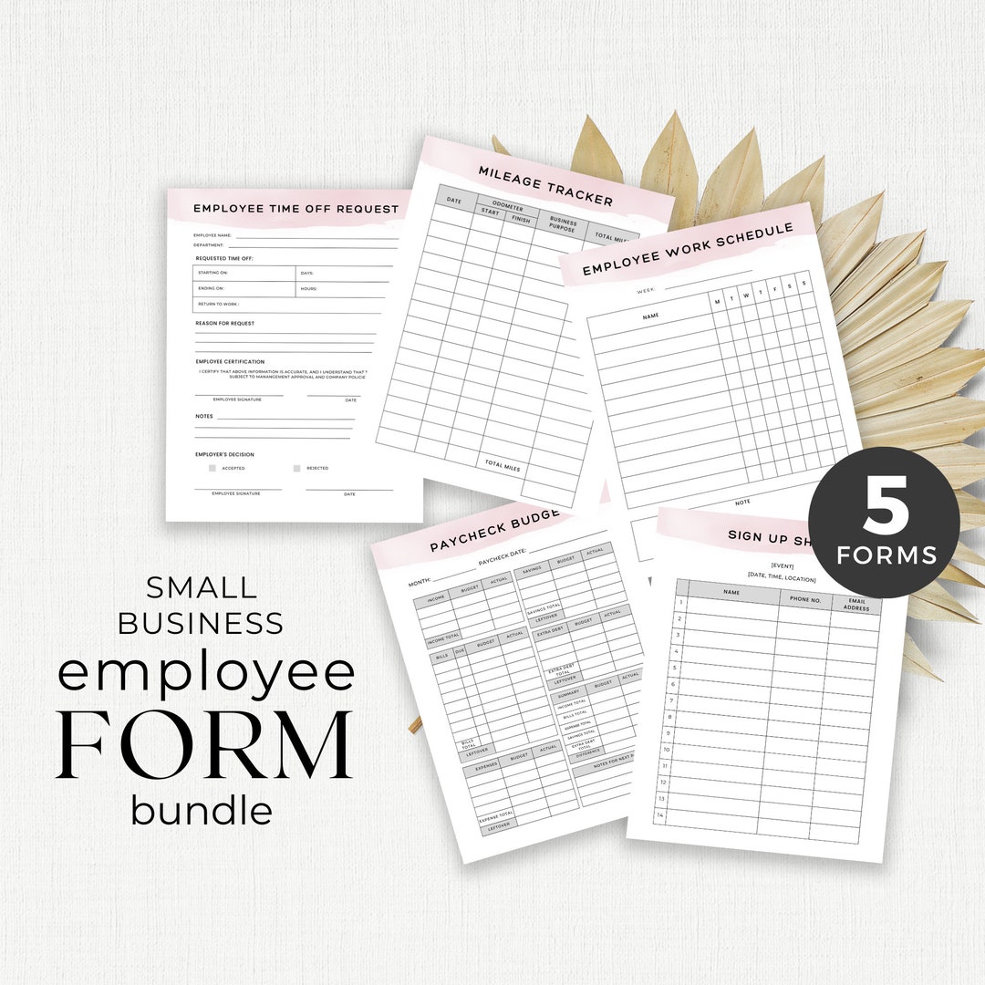 Employee Forms for Small Business, Printable Bundle, Digital Download, Canva Templates Editable ...