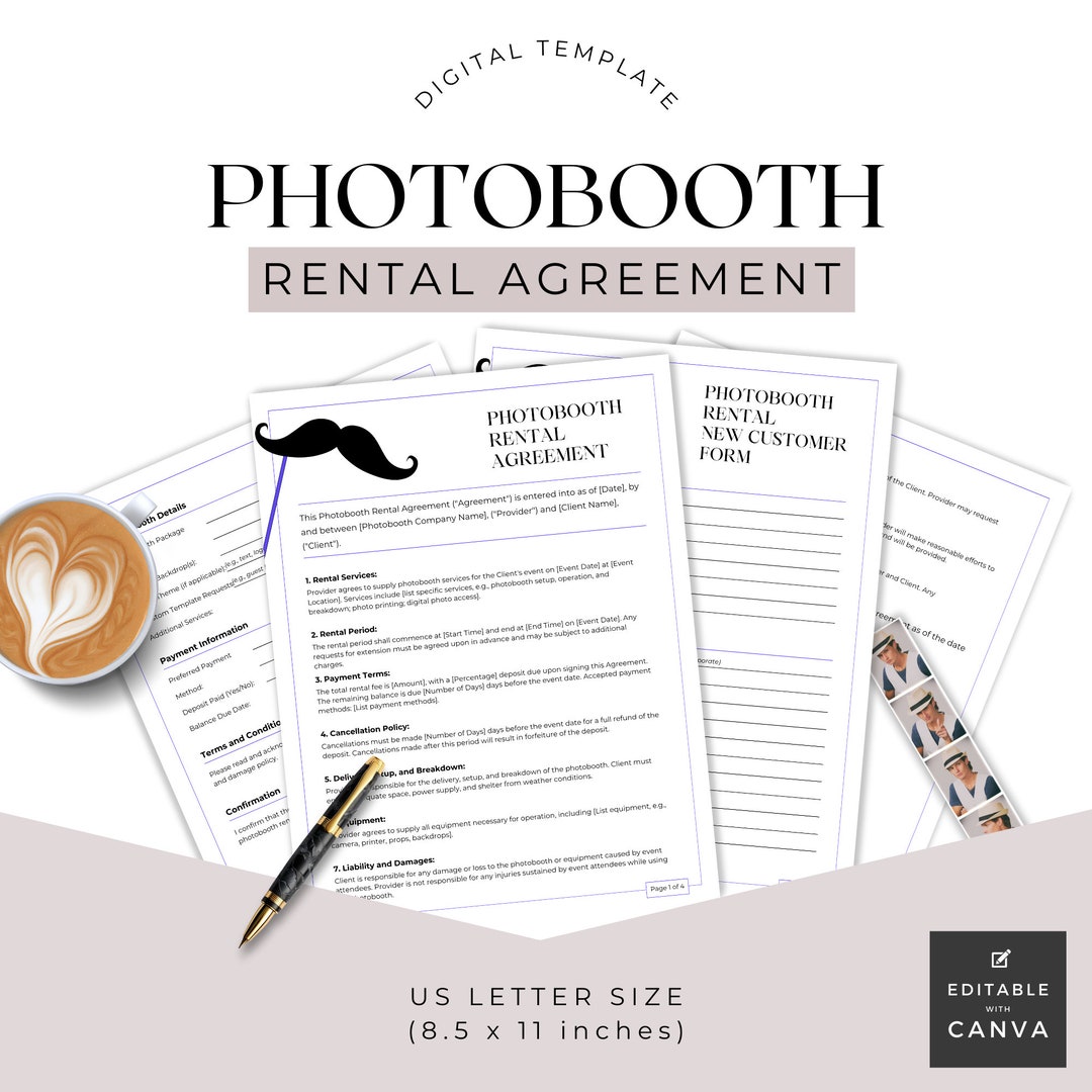Photobooth Rental Agreement, Client Requirements Intake Form, Contract ...