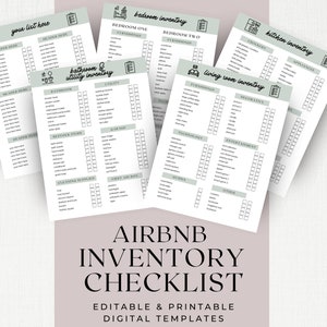 Airbnb printable checklist bundle canva template cleaning inventory Vacation VRBO Rental Turnover Housekeeping Preparation Maintenance CL12