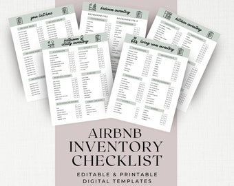 Airbnb printable checklist bundle canva template cleaning inventory Vacation VRBO Rental Turnover Housekeeping Preparation Maintenance CL12