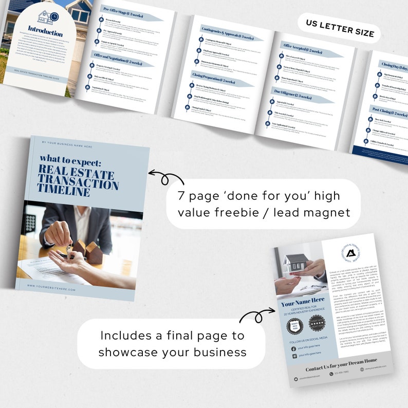 Transaction Timeline Examples Real Estate Done for You Lead Magnet Realtor Freebie Template ...
