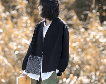 Linen and Cotton Women Blouse Boro Jacket Japanese Oversize - Etsy