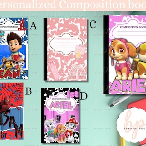 Custom Composition Notebooks for Kids | Personalized School Supplies | Back to School Gifts