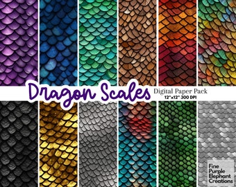 Dragon Scales Digital Paper | Dragon Skin Texture Background | Dragon Party Paper | Dragon Scrapbook Printable Paper | Lizard Scale Paper