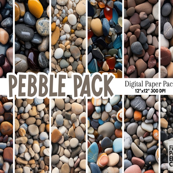 Pebble Digital Paper | Rocky Beach Backdrop | Smooth Beautiful Stones | Nature Sublimation | Beach Texture | Natural Rock Background Pattern