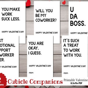 Printable Coworker Valentine Digital Paper Cards | Funny Office Workplace Party Personalized Gift Tag | Fun Joke Colleague Employee Faculty