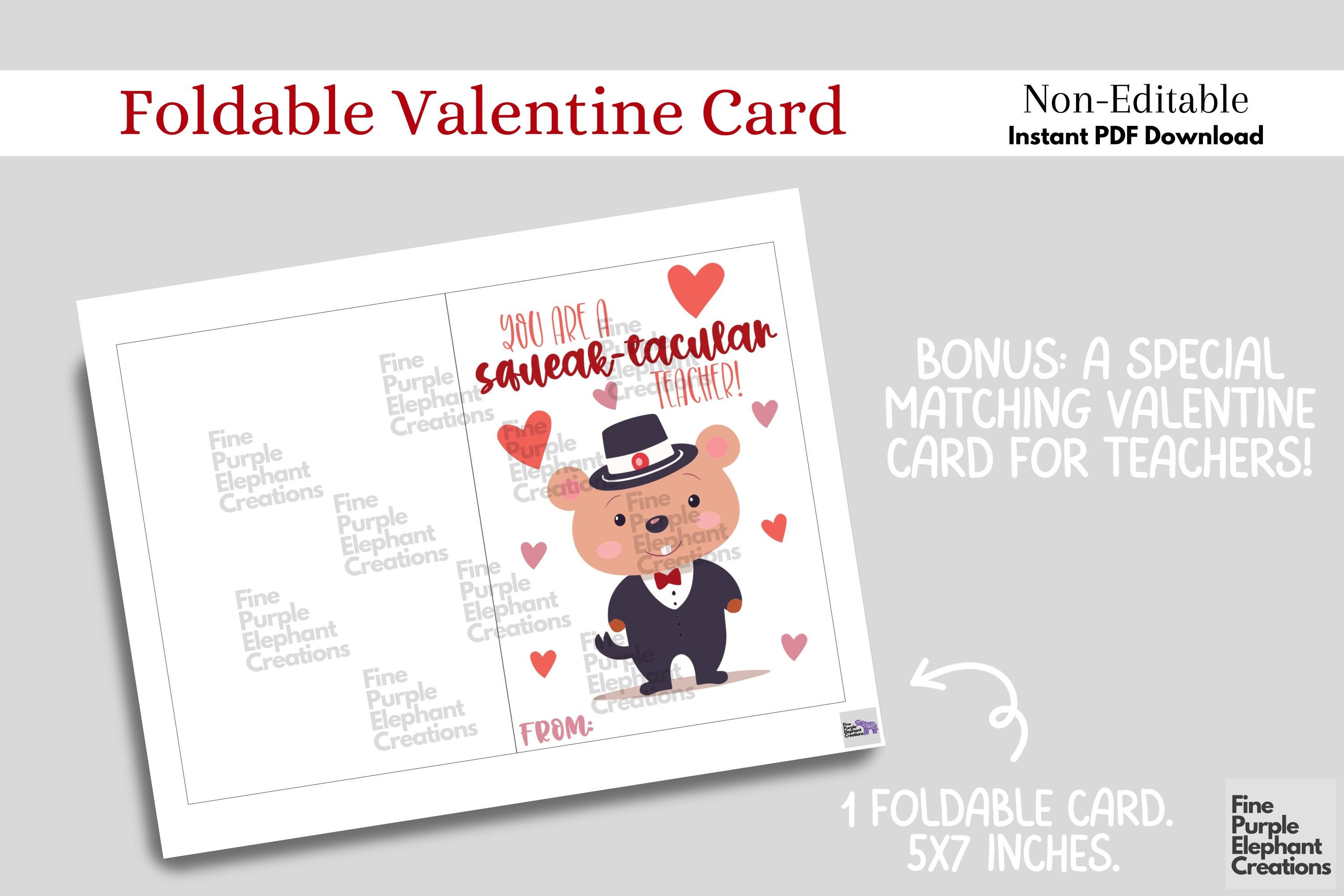 Printable Kids Zoo Valentine Digital Paper Cards Cute Heart Animal ...