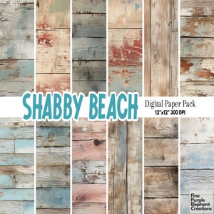 Papel digital de madera desgastada / Tablones de madera clara / Boda en la playa / Fondo de madera / Sublimación de madera / Textura de veta de madera desgastada por el clima