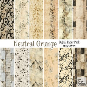 Carta digitale neutra effetto grunge - Sfondo per album vintage invecchiati - Sublimazione per diario spazzatura - Decoupage retrò antico pressato sporco