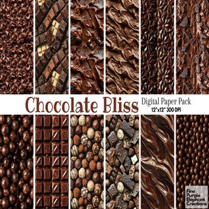 Texture di cioccolato Carta digitale / Scatola di caramelle stampabile Sfondo per album di ritagli Sublimazione / Glassa al tartufo di cacao marrone Scaglie di glassa