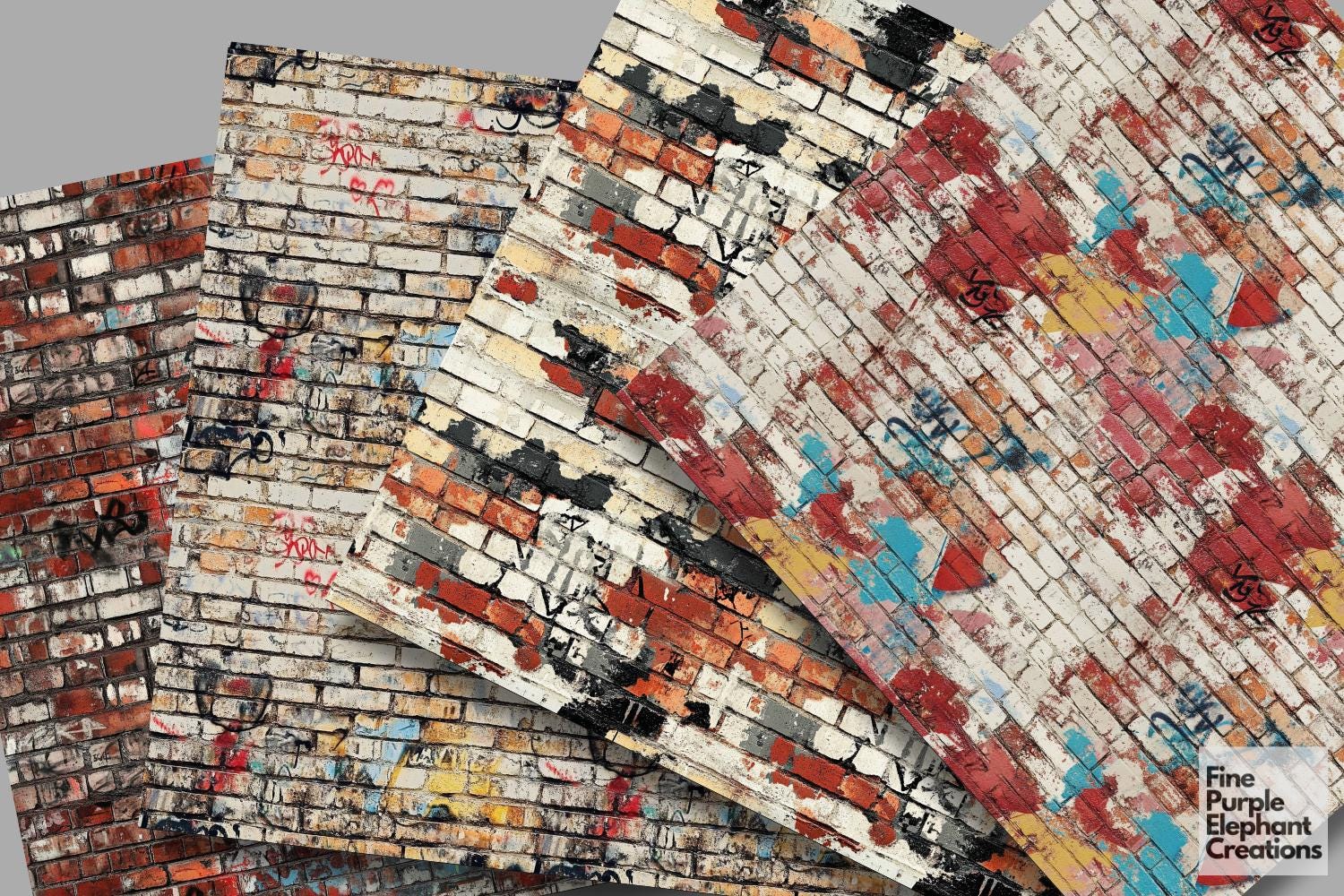 Rustic Graffiti Old Graffiti Brick Wall Texture Digital Paper - Stone Grunge Backdrop ...